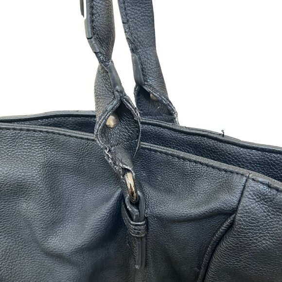 Womens Distressed Tote Shoulder Hand Bag Black - Picture 2 of 7